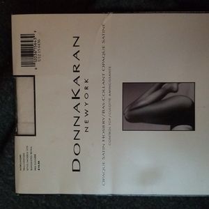 Donna Karan Opaque Satin Hosiery, Ivory, Size TALL, Control Top